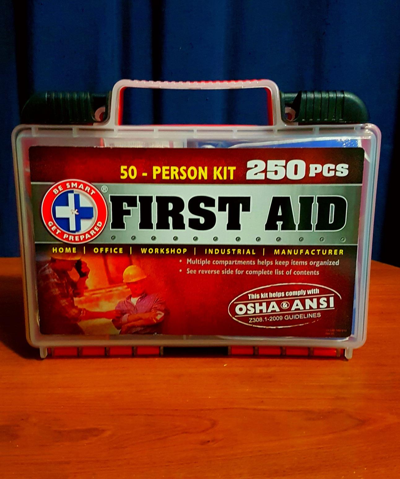 Be Smart Get Prepared OSHA/ANSI First Aid Kit - 50 Person, 250 Pieces - Designed for Home, Business, School, Industrial, and Restaurants - Compact & Portable customer photo 2