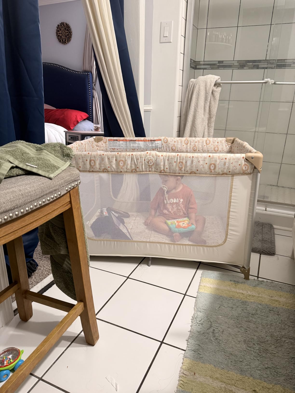 Dream On Me Zodiak Portable Playard, Compact for Travel, Carry Bag, Beige | Removable 1