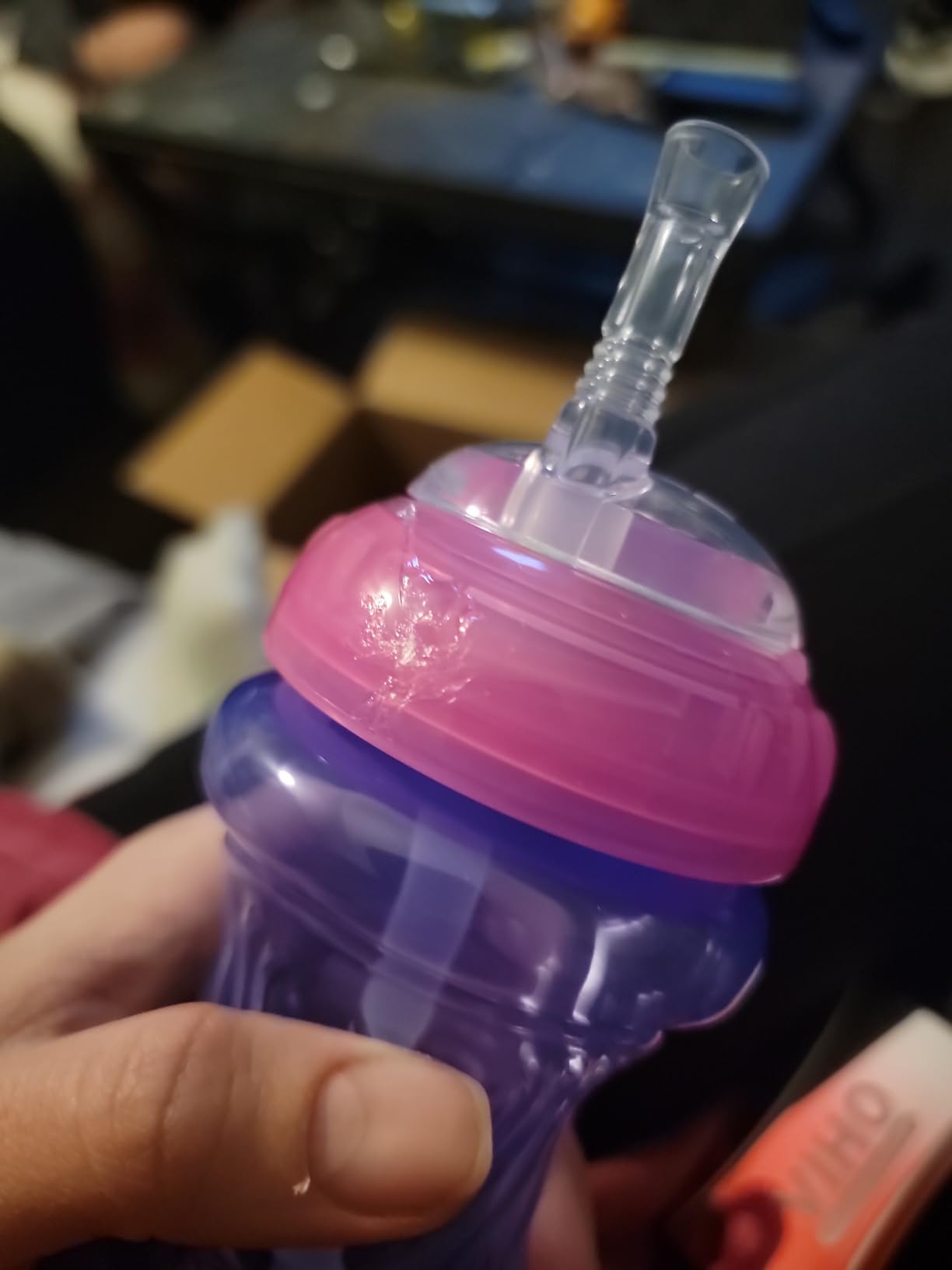 Nuby No-Spill Soft Straw Easy Grip Sippy Cup, 10 Oz - 3 Pack customer photo 2