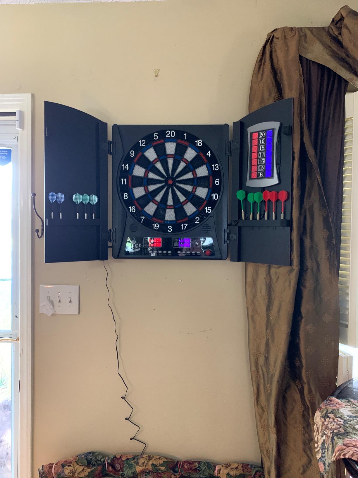Fat Cat Mercury Electronic Dart Board, 13.5 Inch Soft Tip with Cabinet customer photo 1
