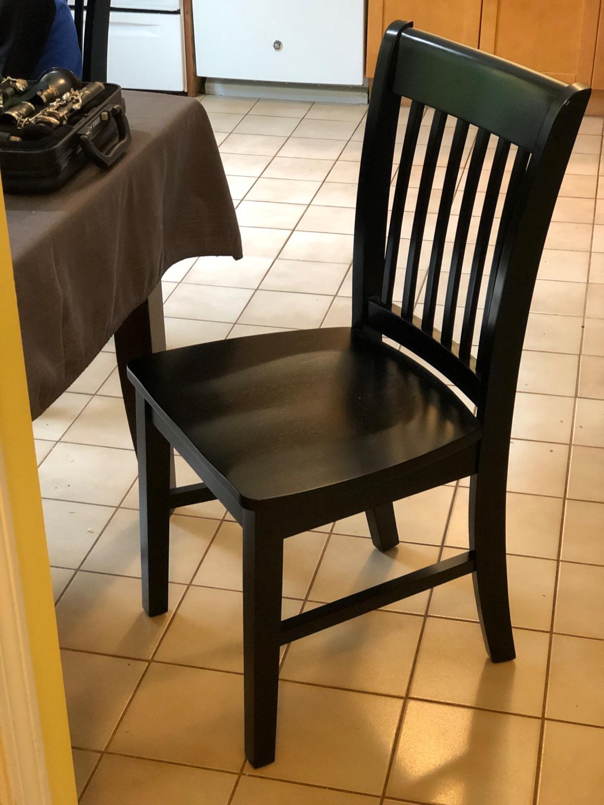East West Furniture NFC-BLK-W Norfolk Dining Chairs - Slat Back Wood Seat Kitchen Chairs, Set of 2, Black customer photo 2