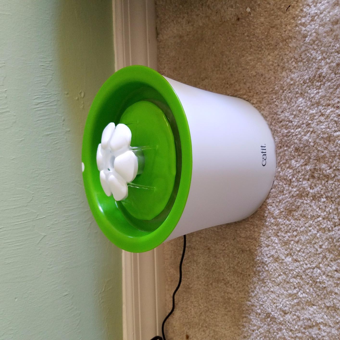 Catit Flower Fountain with Triple Action Filter, 3 L, Green | Cat Drinking Water Fountain customer photo 1