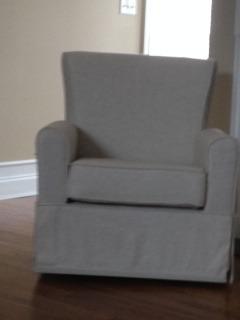 Delta Children Upholstered Glider Swivel Rocker Chair, Sand customer photo 2