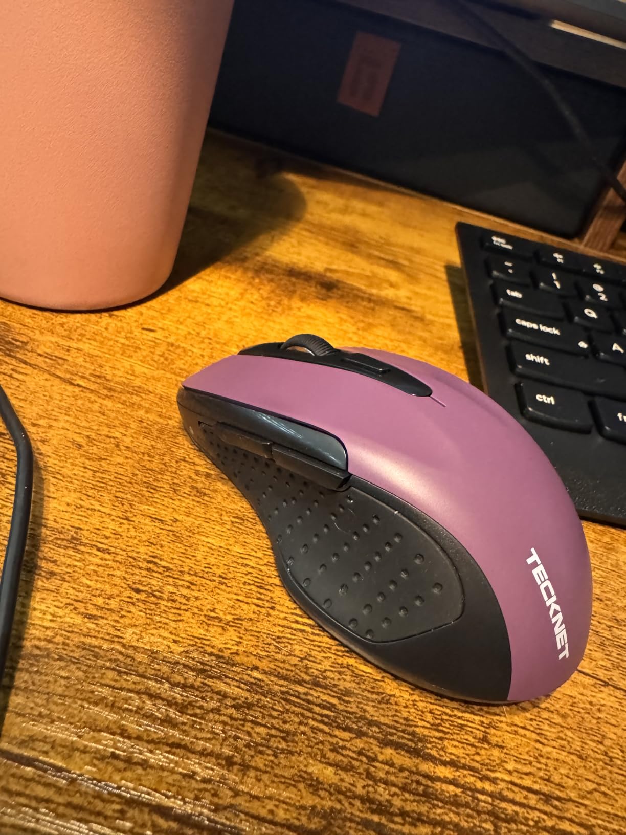 TECKNET Wireless Mouse, 2.4G Ergonomic Computer Mouse, 2600 DPI, Purple customer photo 1