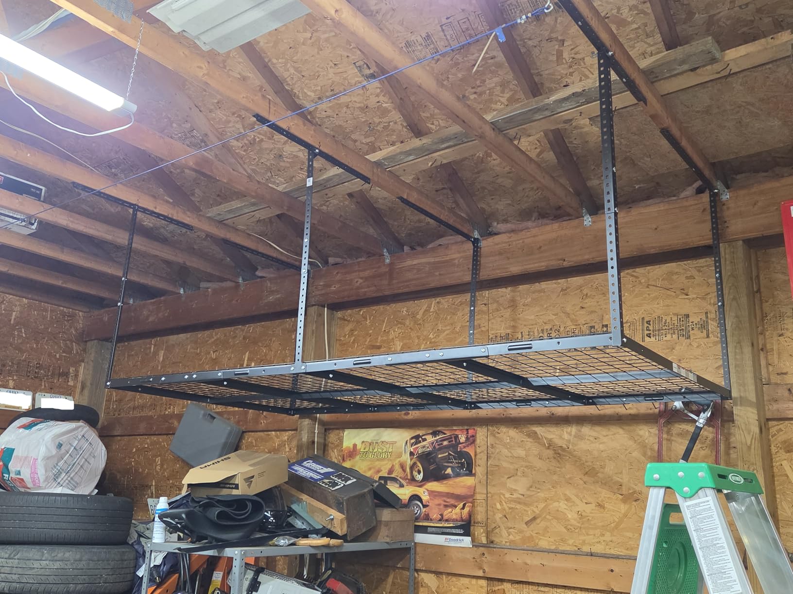 FLEXIMOUNTS 4x8 Overhead Garage Ceiling Storage Rack Organization, Black customer photo 1