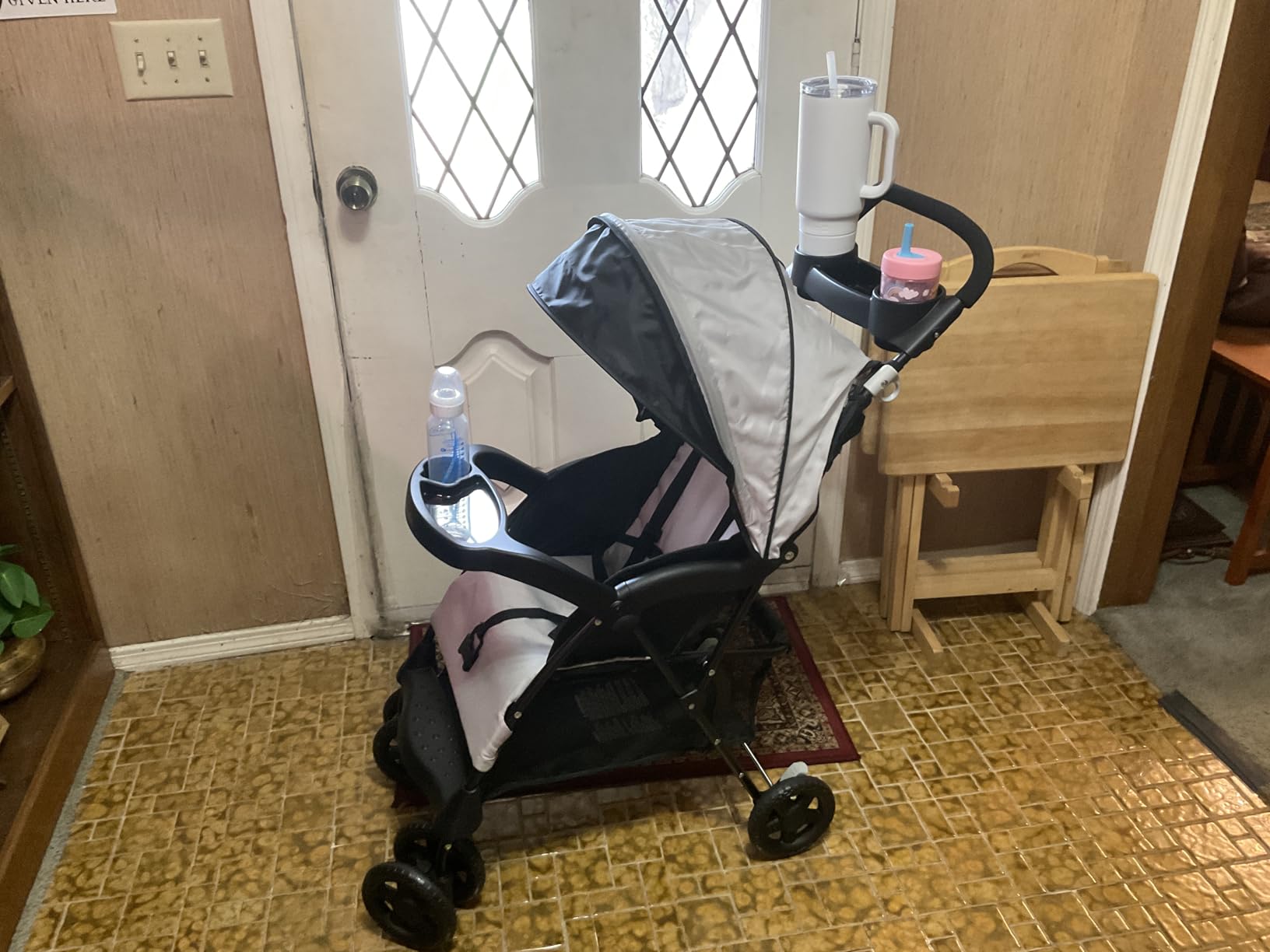 Kolcraft Cloud Plus Lightweight Umbrella Stroller for Toddlers with Reclining Seat, Large Storage Basket, Canopy, Infant & Parent Trays, Compact Fold for Summer Travel, Slate Gray customer photo 1