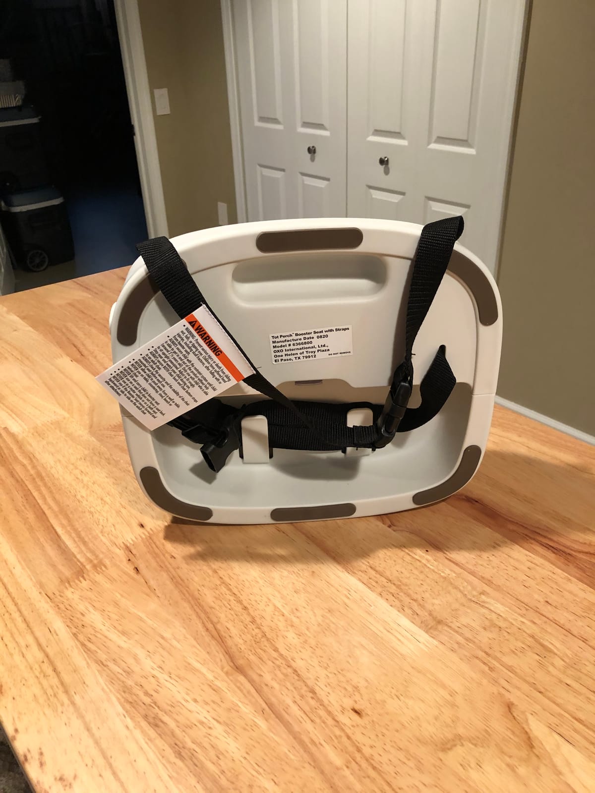 OXO Tot Perch Toddler Booster Seat for Kitchen Chair with Straps, Gray | Portable Travel Booster Seat, Straps Securely To Dining Chair, Compact Fold, Wipeable Seat, Ideal For Toddlers Ages 1 And Up customer photo 2