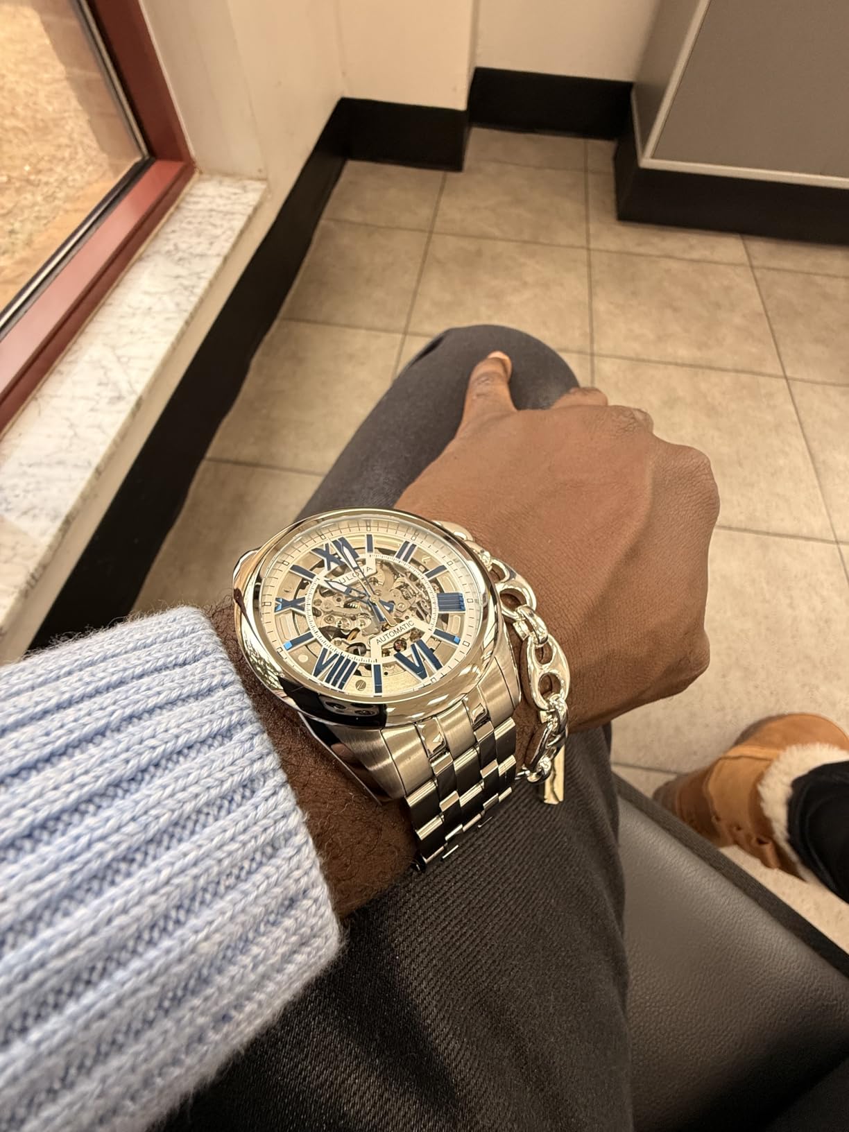Bulova Men's Classic Sutton 3-Hand 21-Jewel Automatic Watch, 42 Hour Power Reserve, Skeleton Dial, Luminous Hands, 100M Water Resistant, 43mm customer photo 2