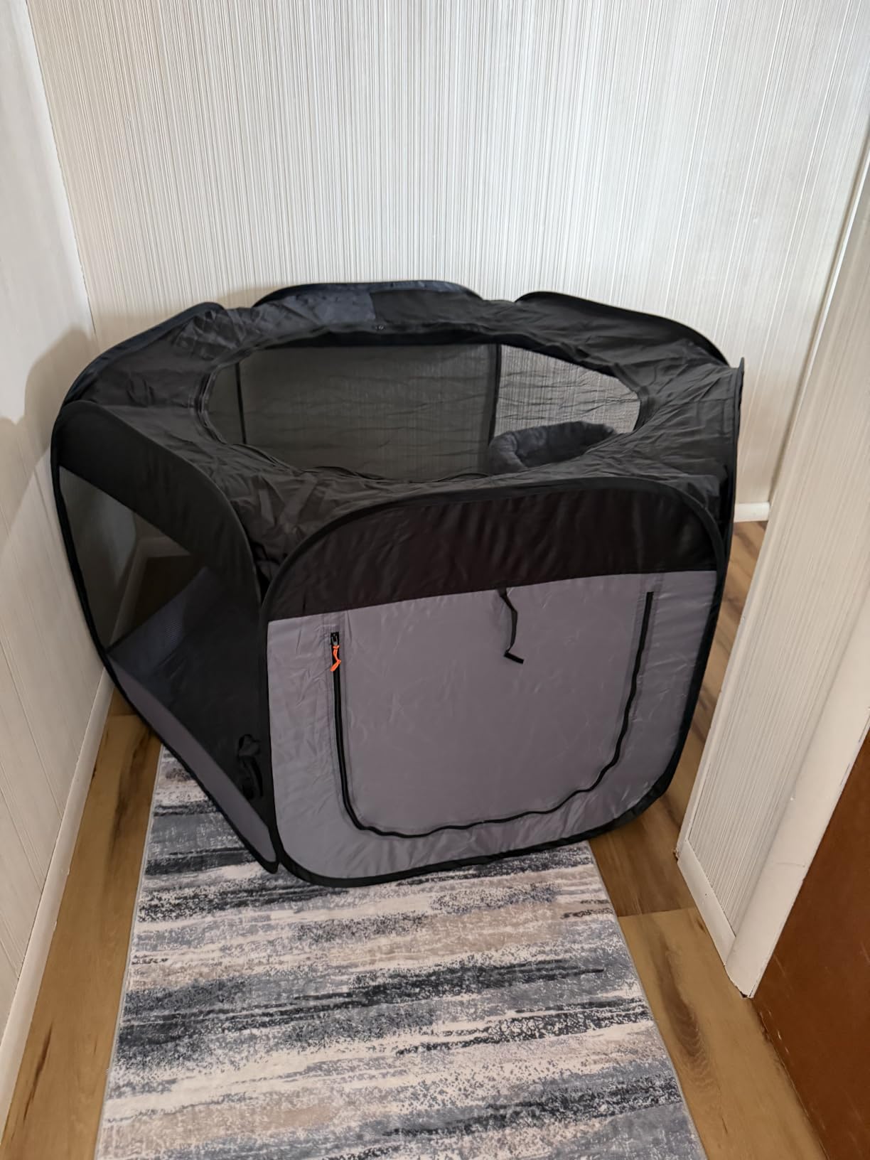 FurHaven Soft-Sided Dog & Cat Playpen, Portable Foldable Indoor & Outdoor Pet Playpen with Mesh Windows & Zippered Door, Gray, Extra Large customer photo 2
