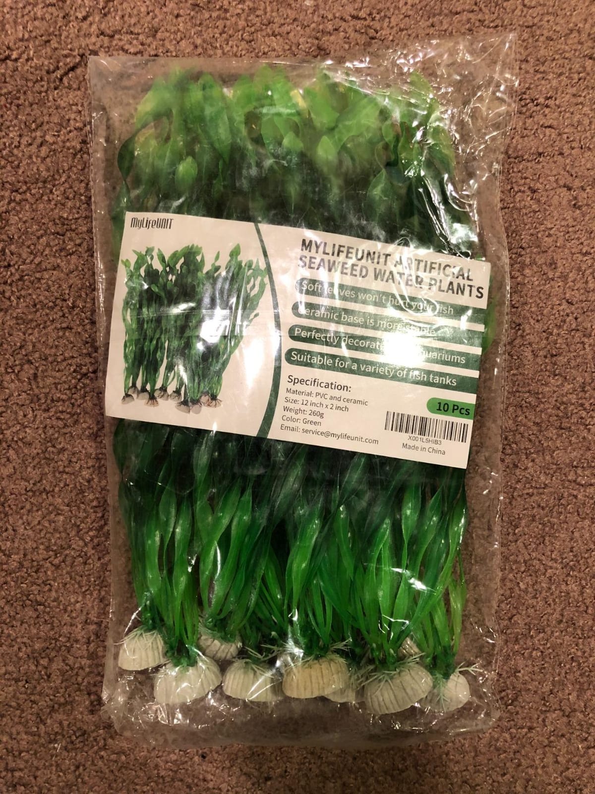 MyLifeUNIT Artificial Seaweed Water Plants for Aquarium, Plastic Fish Tank Plant Decorations 10 PCS (12 Inches Tall, Green) customer photo 1