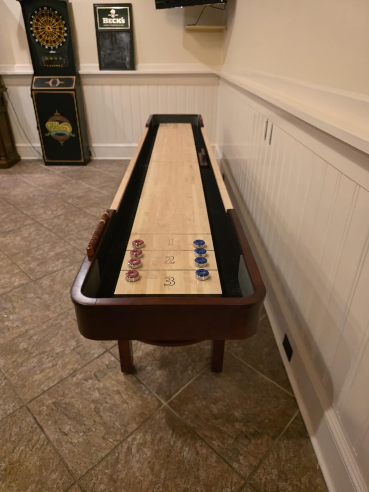 Hathaway Merlot 12-Ft Shuffleboard Game Table - Walnut Finish customer photo 2