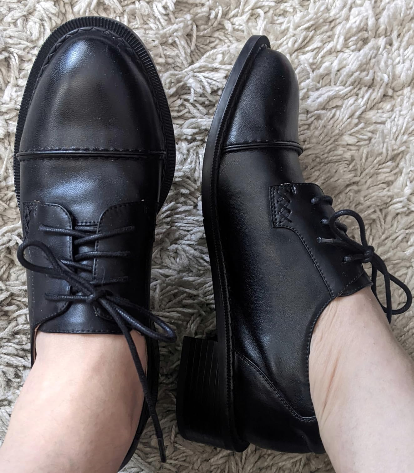 Women's Perforated Lace-Up Wingtip Oxfords Flat customer photo 1