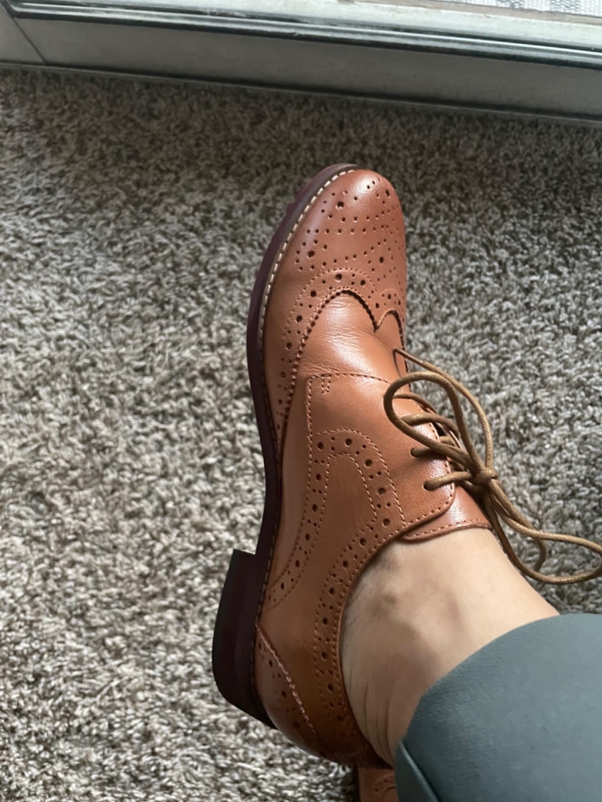 Women's Perforated Lace-Up Wingtip Oxfords Flat customer photo 2