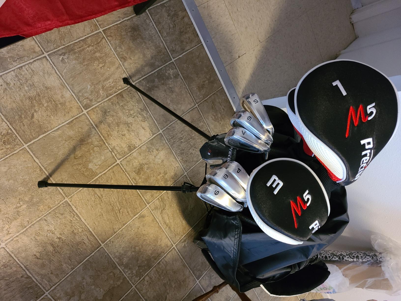 Precise M5 - Men's Complete Golf Club Set | 14-Piece, 460cc Titanium Driver, Fairway Wood & Hybrid, Irons Through Wedge, Putter, Stand Bag, Left/Right customer photo 1