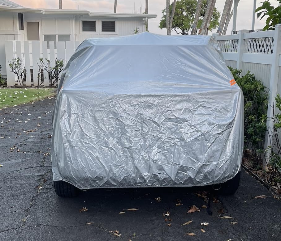 Kayme SUV Car Cover See Vehicle Size Chart for Accurate Fit, Size S4 | Waterproof All Weather Heavy Duty. MDX ZDX, X5 X6, Explorer, Pilot etc. Protects Against Sun, Rain, Snow, Dust. Soft Cotton customer photo 2