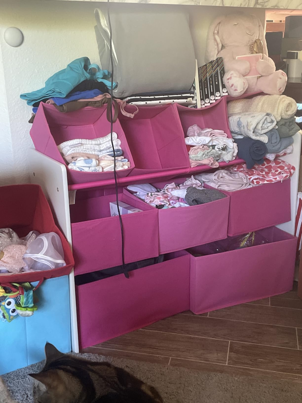 Delta Children Deluxe Multi-Bin Toy Organizer with Storage Bins, White/Pink Bins customer photo 1