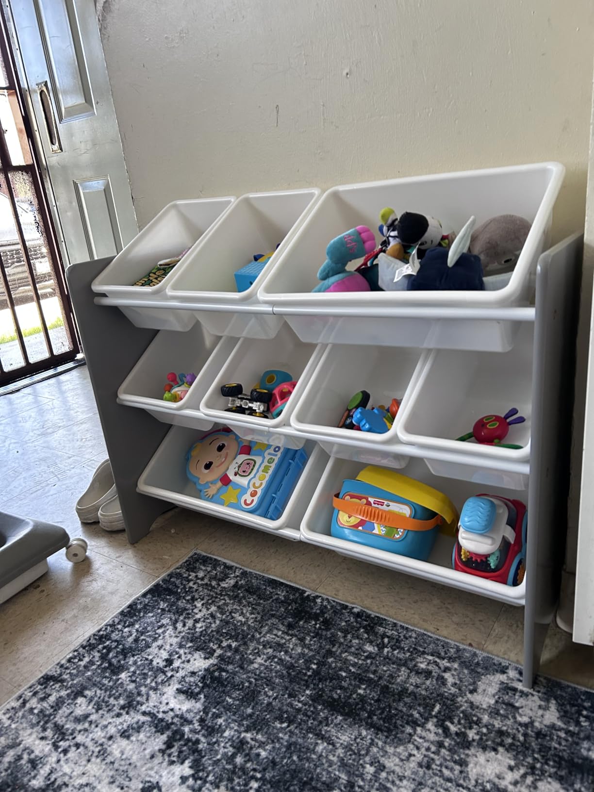 Delta Children MySize 9 Bin Plastic Toy Organizer - Greenguard Gold Certified, Grey customer photo 2