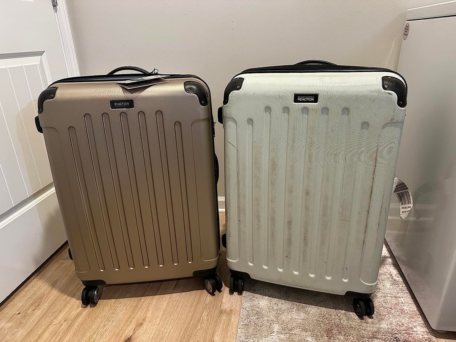Kenneth Cole REACTION Renegade Luggage Expandable 8-Wheel Spinner Lightweight Hardside Suitcase, Black, 3-Piece Set (20