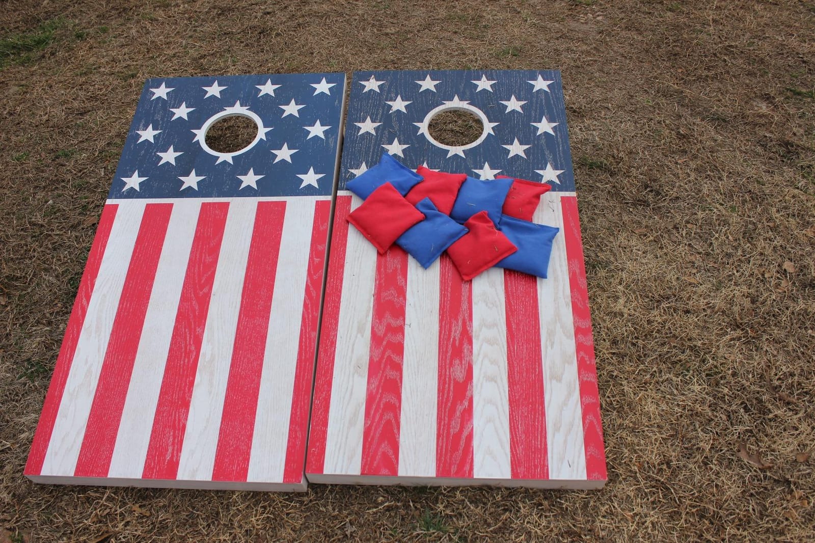 GoSports 4 x 2 ft Flag Series Wood Cornhole Sets – American Flag or State Flags – Includes 2 Regulation Size Boards, 8 Bean Bags, Carrying Case and Rules customer photo 2
