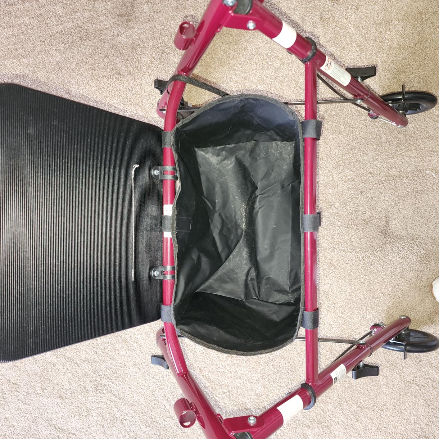 Medline Steel Rollator Walker with Seat, Burgundy, 350 lb. Weight Capacity, 6” Wheels, Foldable, Adjustable Handles, Rolling Walker for Seniors, Walker for Mobility Impaired customer photo 1