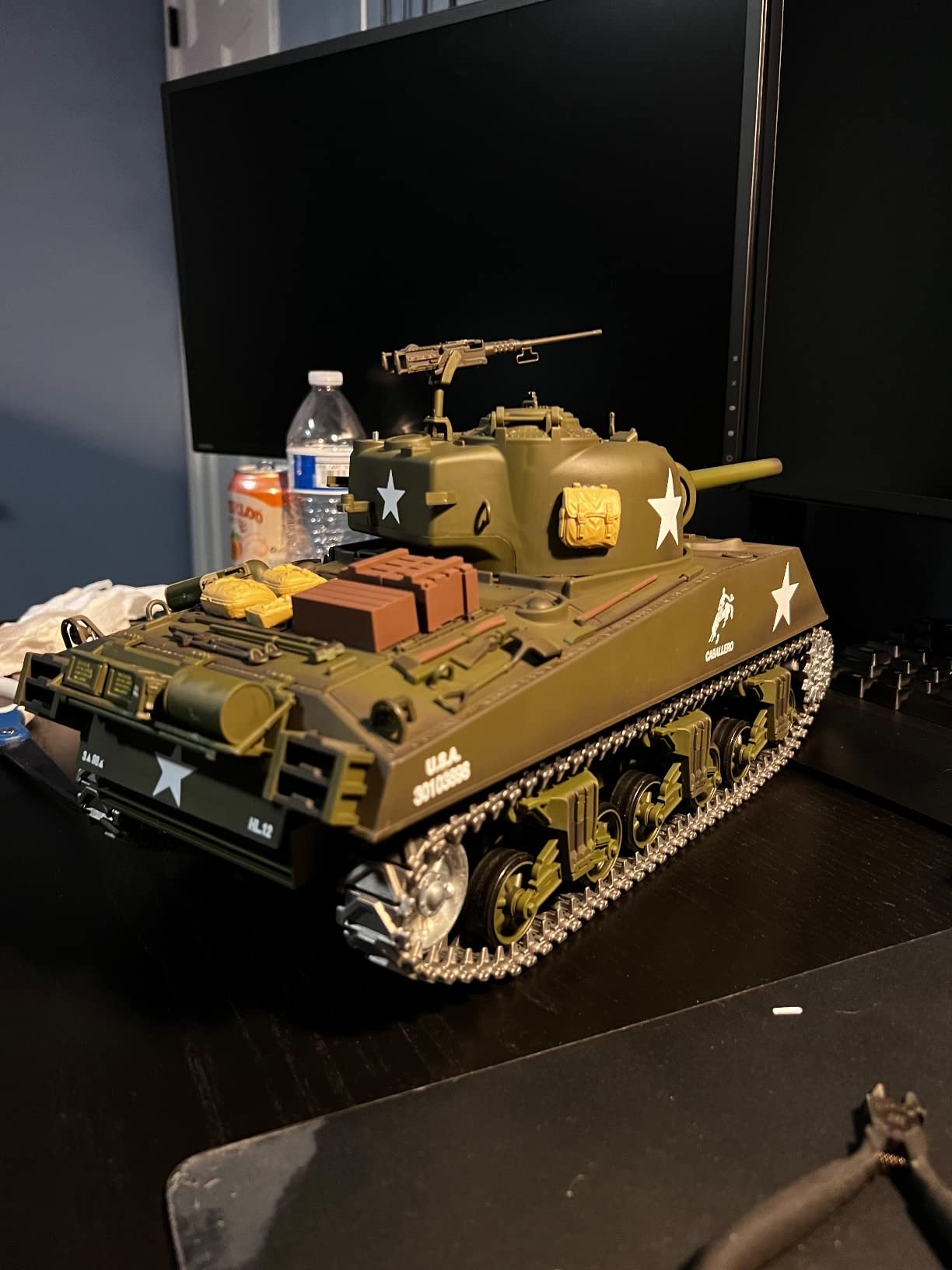 Modified TK7.0 Edition 1/16 2.4ghz Remote Control US M4A3 Sherman Tank Model(360-Degree Rotating Turret)(Steel Gear Gearbox)(3800mah Battery)(Metal Tracks &Sprocket Wheel & Idle Wheel) customer photo 1