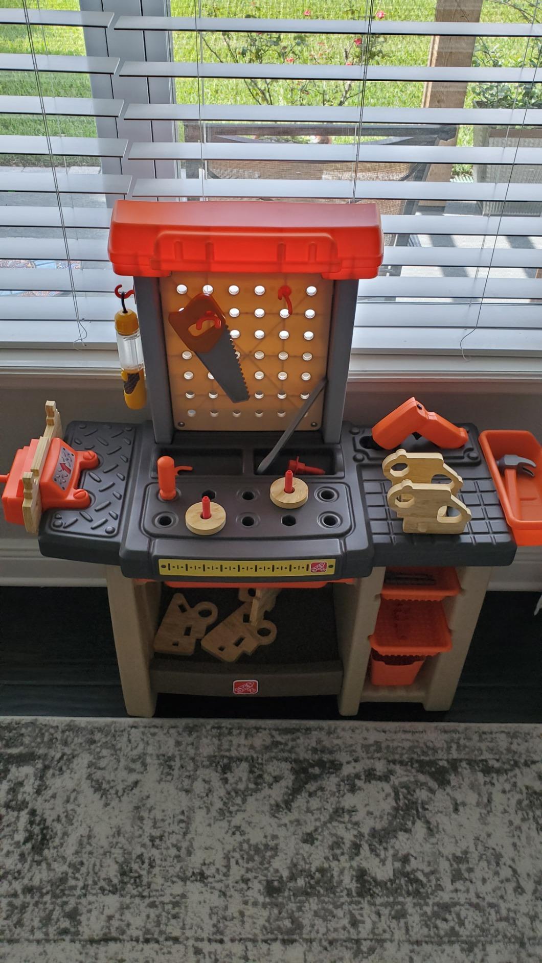 Step2 Handyman Kids Workbench, Indoor/Outdoor Tool Bench for Children, Interactive Play with Sounds, Made of Durable Plastic, Includes 35 Piece Toy Accessories, For Toddlers 3+ Years Old customer photo 2