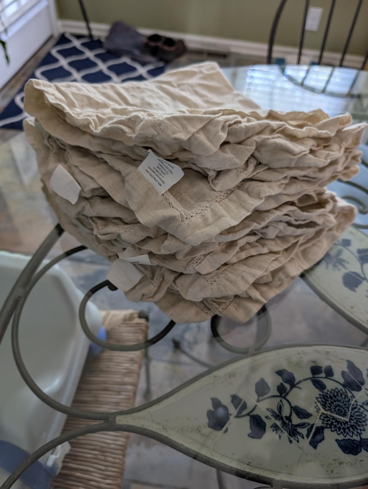 Ramanta Home Natural Cloth Dinner Napkin Set of 12-20x20 Inch, Premium Cotton Linen Flax Hemstitched Napkins, Soft Durable Washable for Everyday Use Thanksgiving Christmas Parties Halloween customer photo 1
