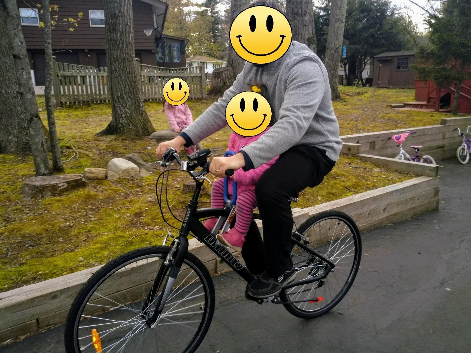 UrRider Child Bike Seat, Front Mount Kids Bike Seat, Fit Mountain Bikes, Cruiser Bikes, Folding Bikes, Ultra Light, Portable, Tool-Free, Quick-Release,Toddler Bike Seat for 2-6 Years (up to 60lbs) customer photo 2