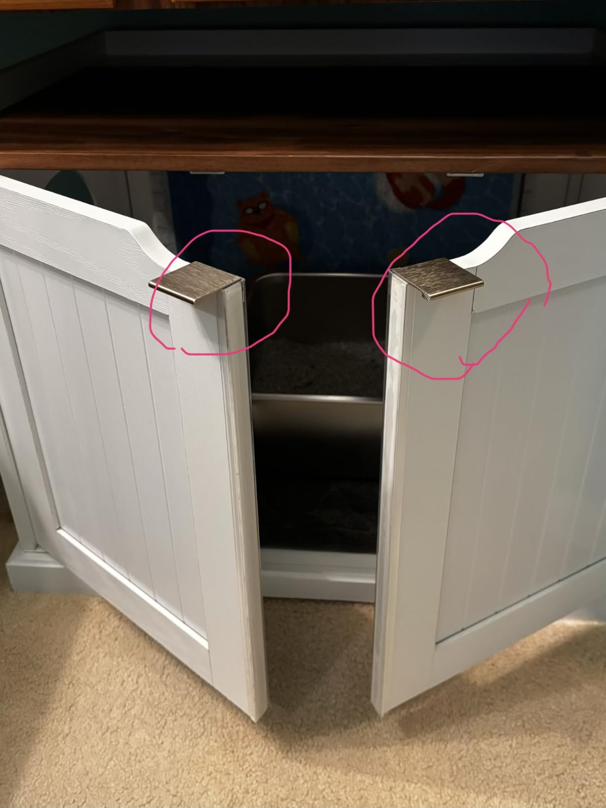 unipaws Cat Litter Box Enclosure Furniture, Hidden Litter Box Cover | Cat Washroom, Cabinet for Large Cat, Dog Proof Cat Litter Boxes, Hideaway Litter Box, Cat House customer photo 2