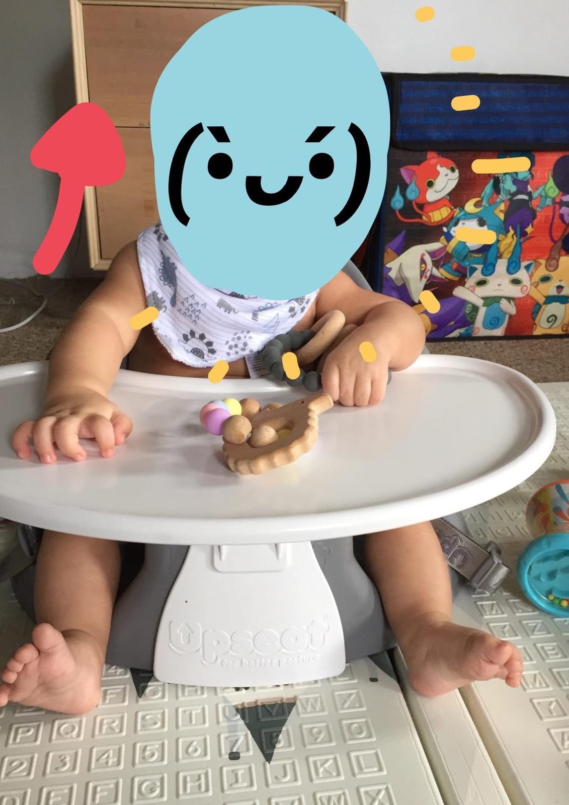 Upseat - The Original Ergonomic Baby Floor & Booster Seat with Tray, Developed with Physical Therapists for Upright Posture & Healthy Hip Development, 4-24 Months, Dishwasher-Safe Extra-Large Tray customer photo 1