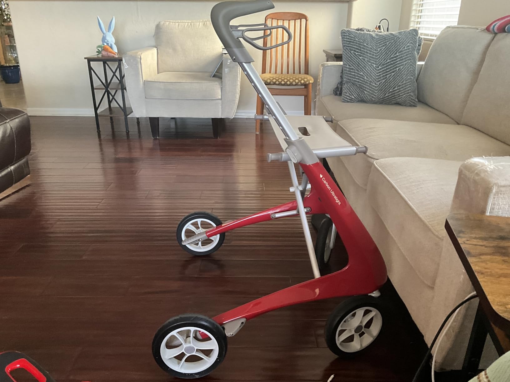 byACRE Carbon Ultralight Rollator Walker, 10.6 lbs, Oyster White, Regular customer photo 2