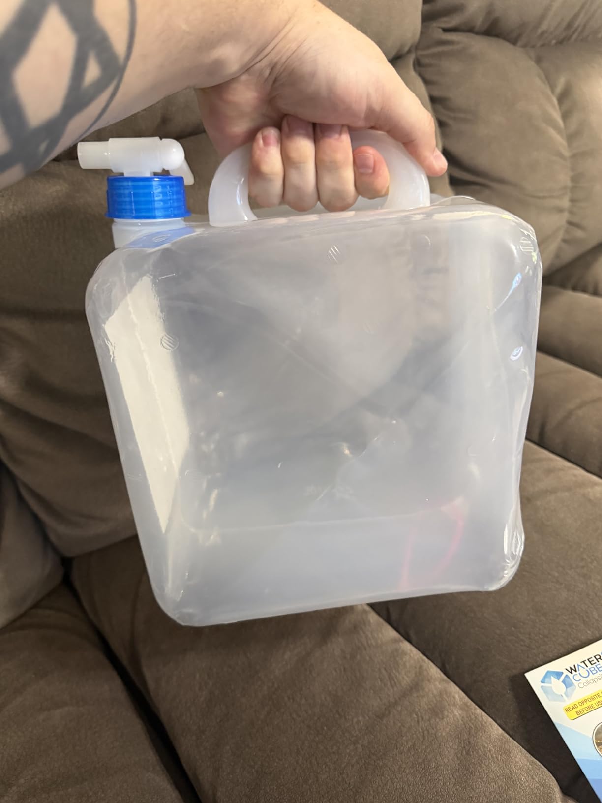 WaterStorageCube Collapsible Water Container with Spigot (5.3 Gal (2-Pack)) | BPA-Free Camping Water Storage Carrier Jug for Outdoors Hiking Backpack & Survival Kit, Foldable Portable Water Canteen customer photo 1