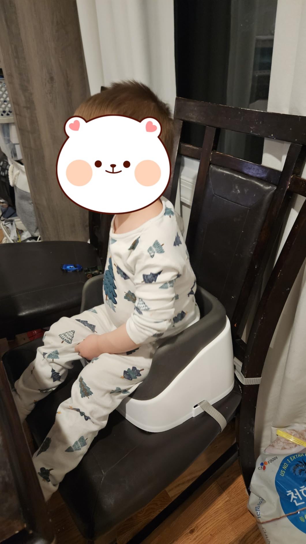 Ingenuity SmartClean Toddler Booster Seat for Kitchen Chair - Lightweight for on-the-go, Easy-Clean, 3-Point Harness Strap - Booster Seat for Dining Table, Slate customer photo 2