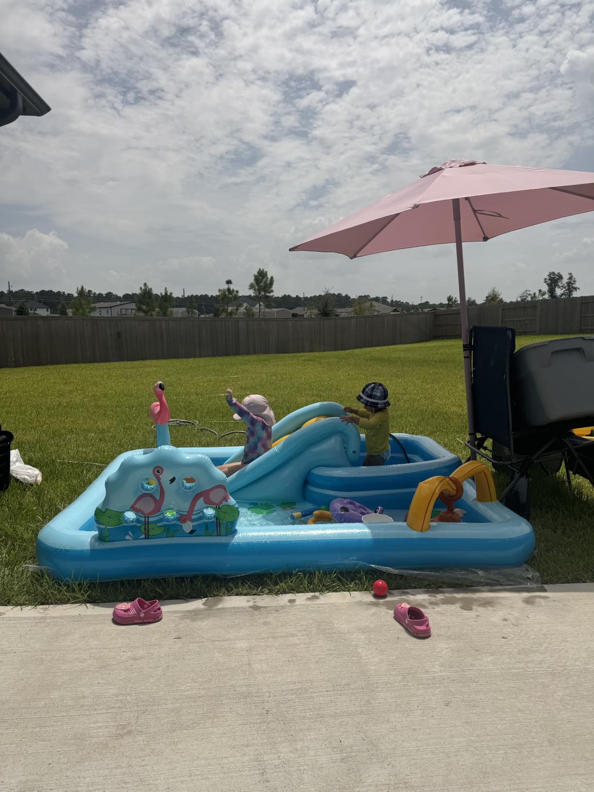 INTEX Jungle Adventure Inflatable Water Slide Park & Kiddie Swimming Pool | 57161EP - Blow Up Play Center with Sprinkler & Fun Games for Kids Ages 2 and Up customer photo 1