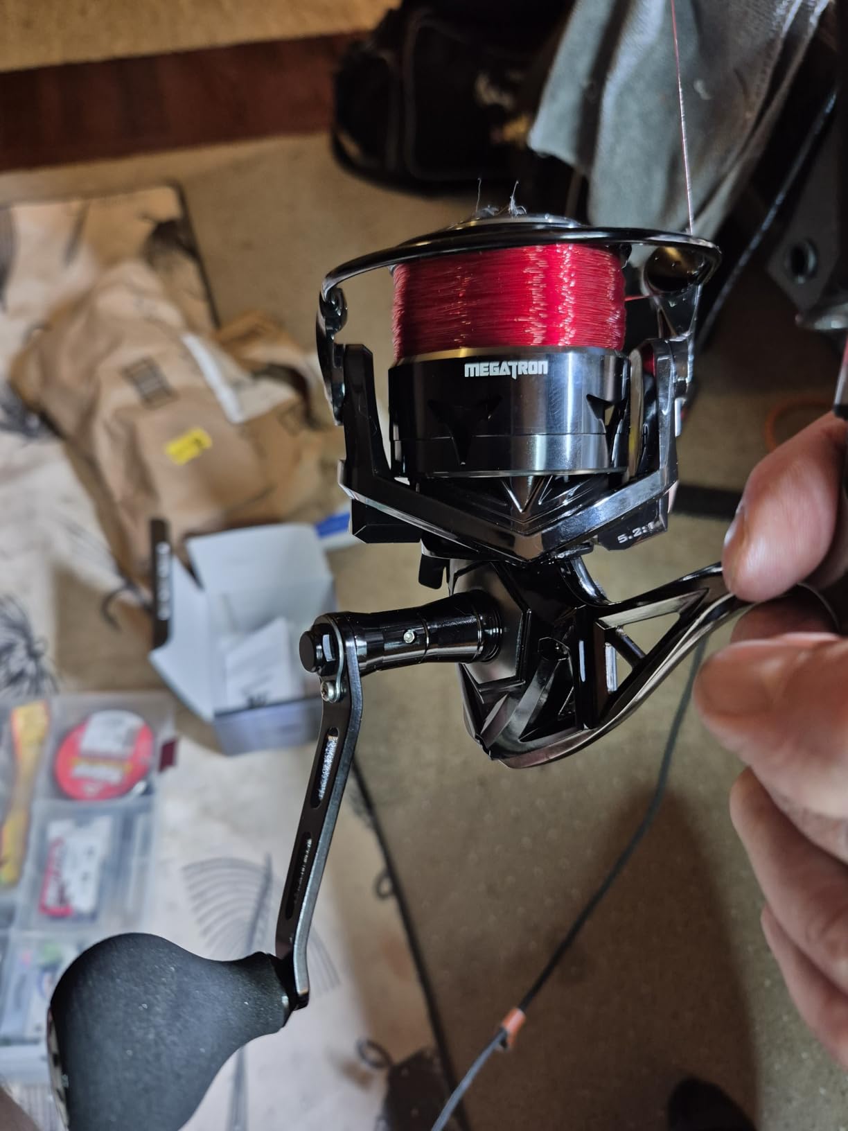 KastKing Megatron Spinning Fishing Reels with 5.2:1 Gear Ratio | Max Drag: 39.5 lb, 7+1 BB, 13.4 oz, Aerospace Aluminum Alloy Skeletal Frame, Robot Inspired Aluminum Handle, EVA Grips customer photo 2