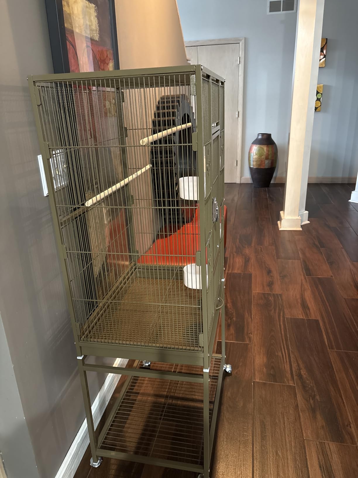 Yaheetech 54-inch Wrought Iron Standing Large Parrot Parakeet Flight Bird Cage for Small Parrot Sun Parakeet Green Cheek Conure Lovebird Budgie Finch Canary Bird Cage with Stand customer photo 2