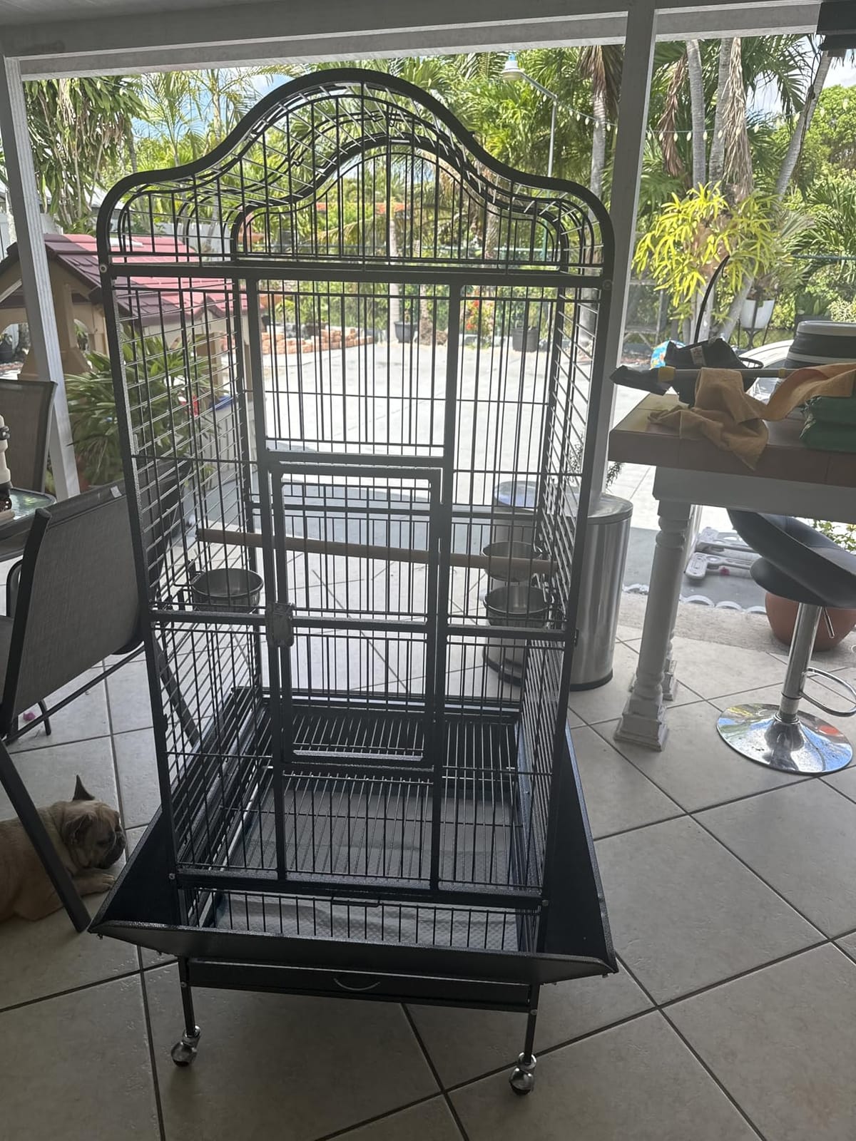 Yaheetech Extra Large Bird Cage 63'' Open Play Top Bird Cage for African Grey Parrots/Amazon Parrot/Caiques/Macaw with 360° Wheels customer photo 1