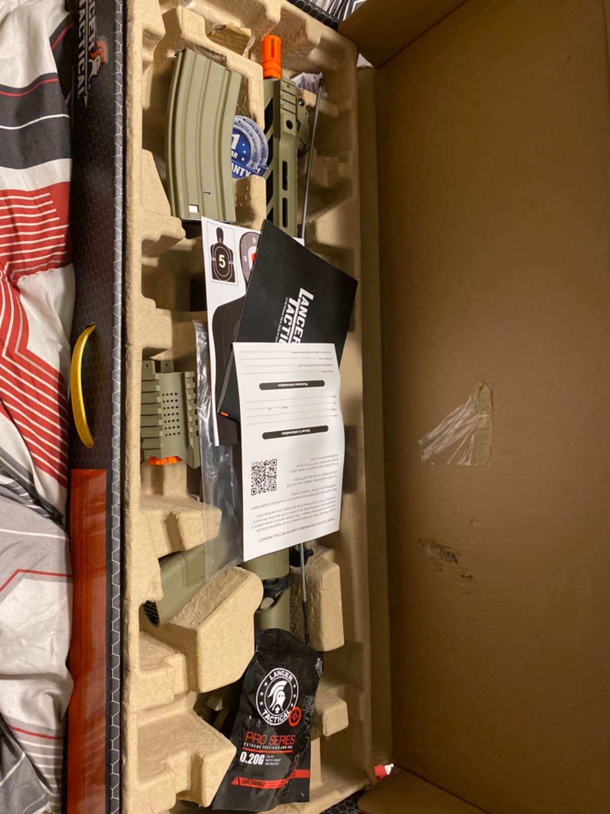 Lancer Tactical Gen 2 Durable Airsoft M4 SPR Interceptor AEG Polymer- Full/Semi-Auto, 1000 Rounds Bag of 0.20g BBS, Battery& Charger Included customer photo 1