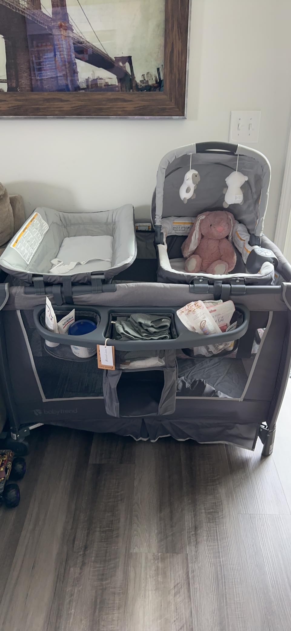 Baby Trend Retreat Nursery Center Playard, Bassinet & Storage, Robin customer photo 2