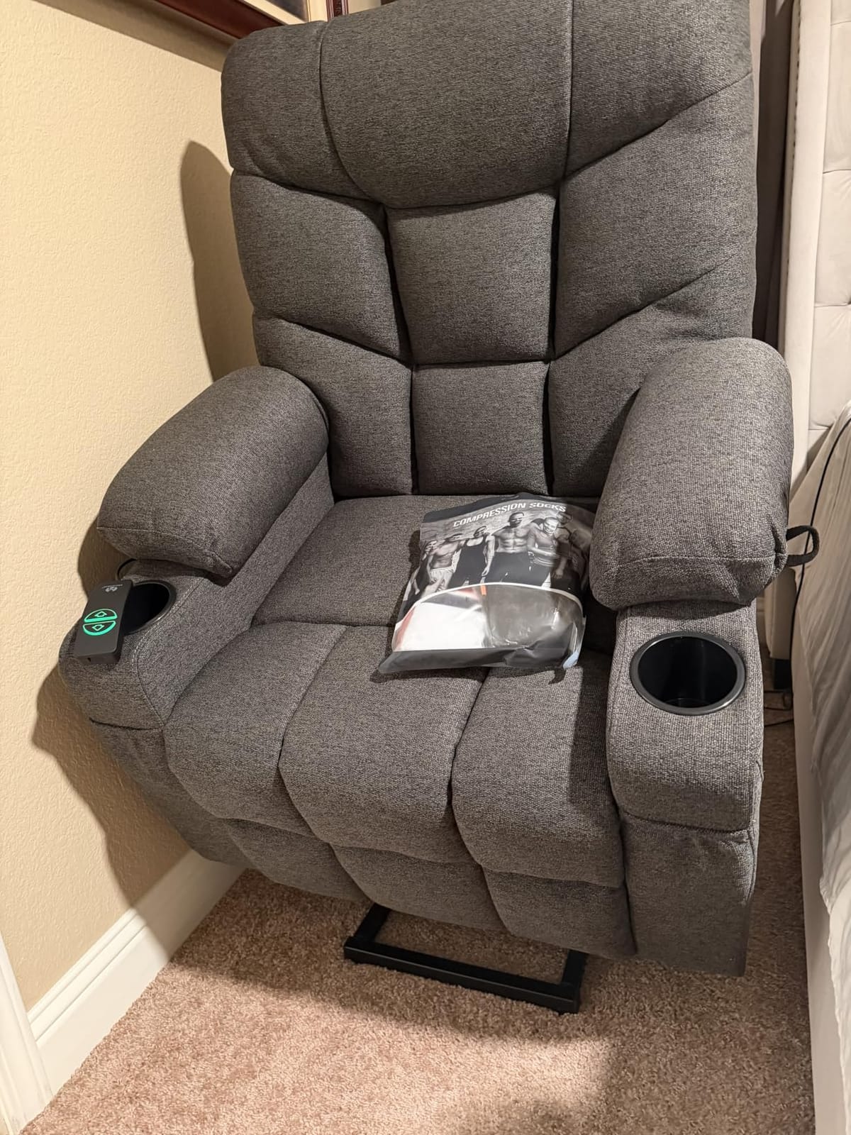 MCombo Power Lift Recliner for Elderly, Fabric 7287 (Dark Gray, Medium) customer photo 2