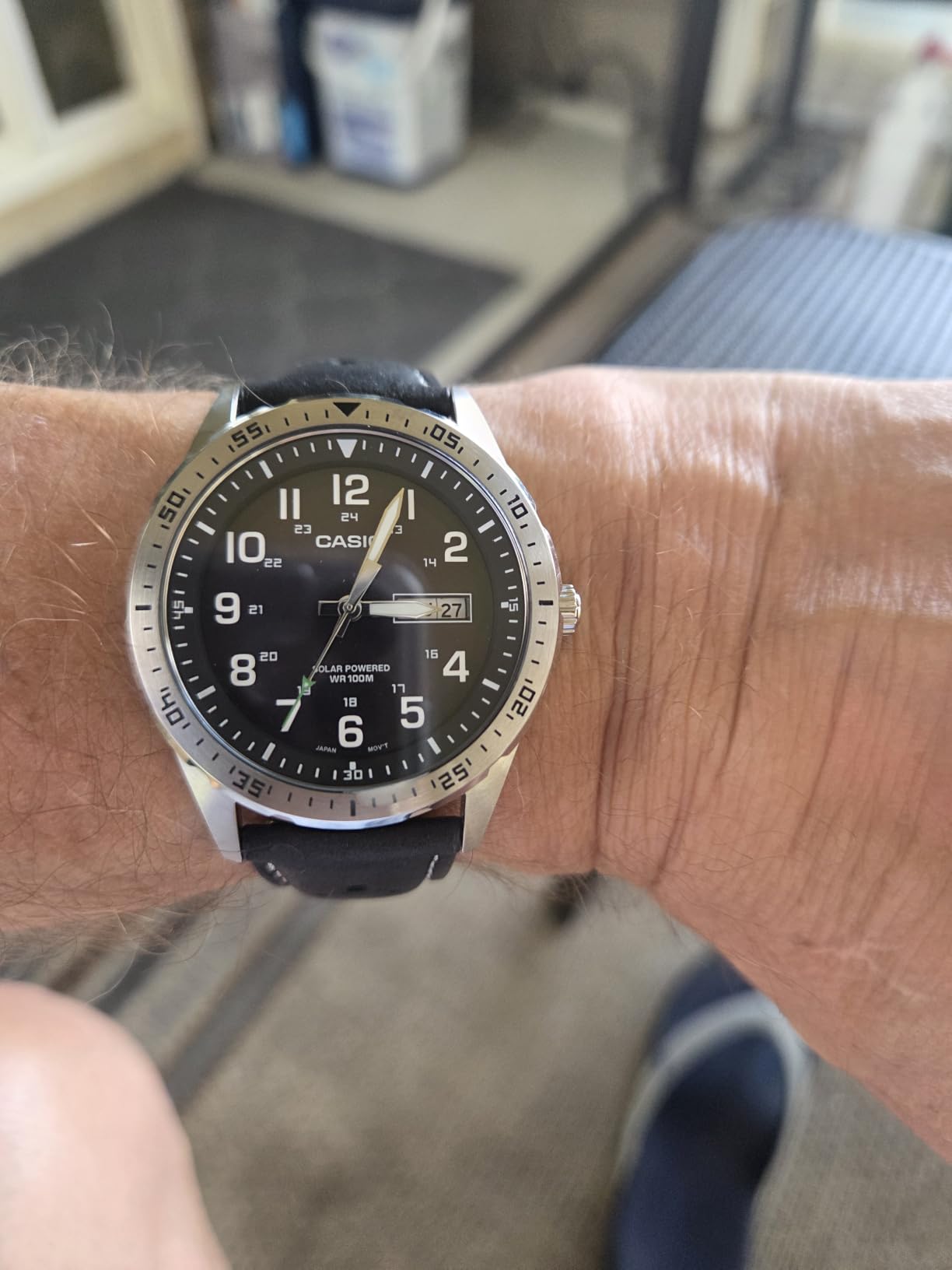 Casio MTPS120L Series | Unisex Analog Watch | 100M WR | Stainless Steel Case | 3 Hand Analog (HR, Min, SEC) | Date Display | Low Battery Alert | Military Styling | Solar Powered customer photo 1
