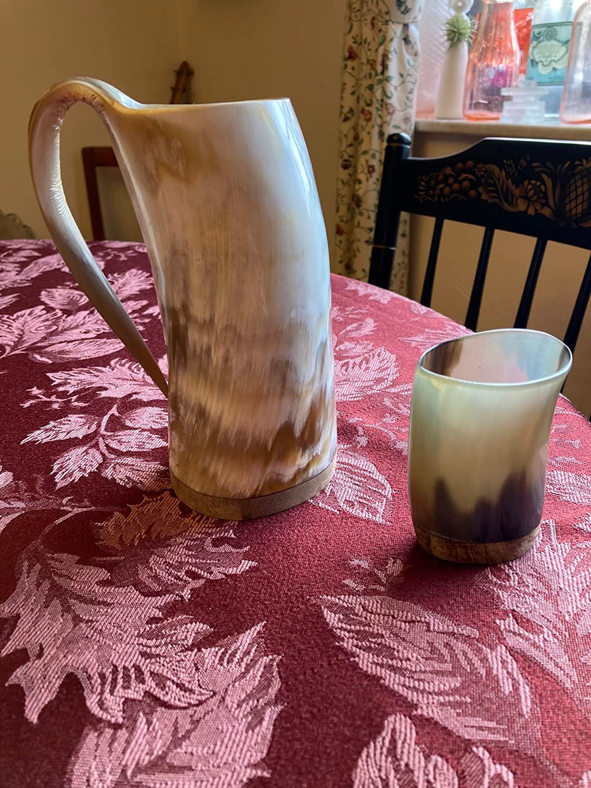 Trondebal Viking Drinking Horn Mug 15-20 oz Ox Horn Beer Cup, Gift for Men customer photo 1