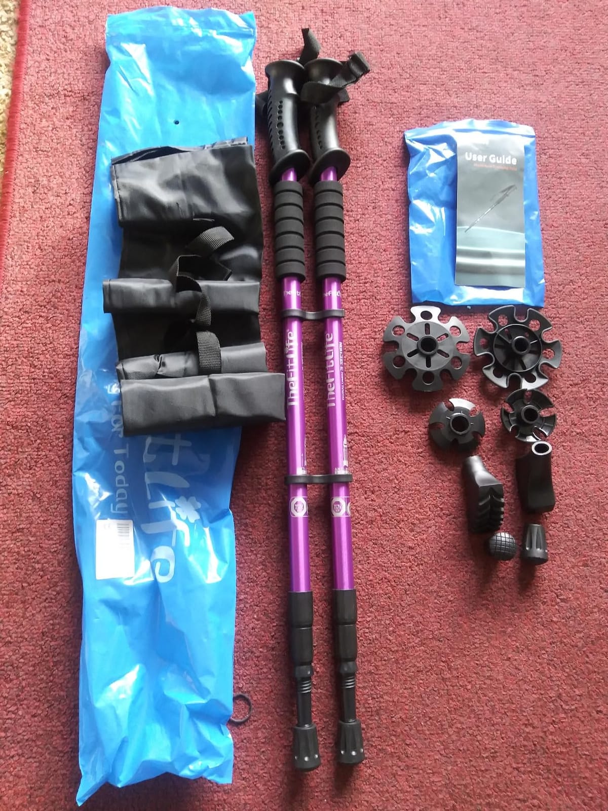 Telescopic Trekking Poles for Hiking, Anti-Shock Nordic Walking Sticks | Hiking Poles Collapsible Lightweight & Durable, Adjustable from 25.6