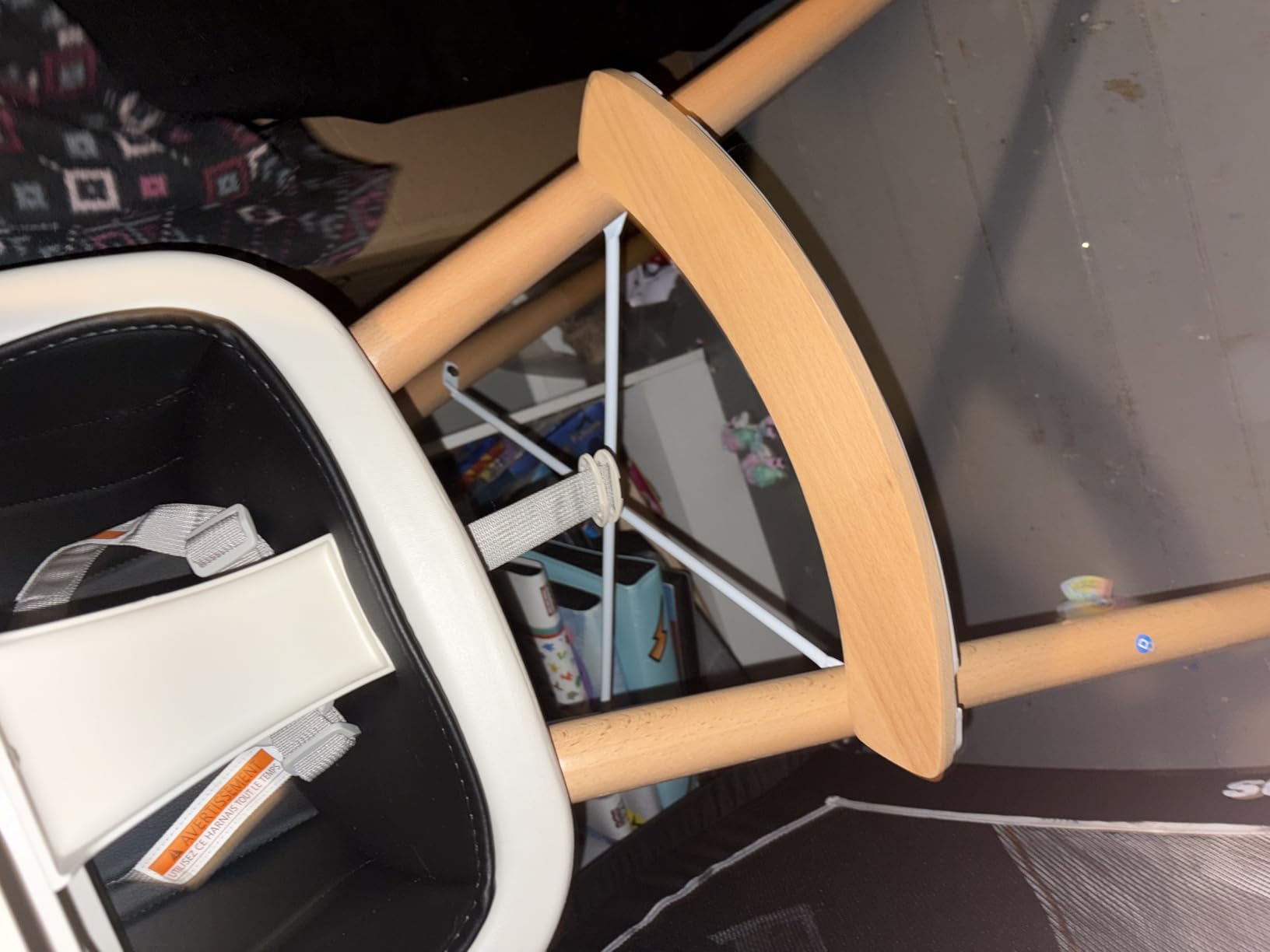 BABY JOY Convertible Baby High Chair, 3 in 1 Wooden Highchair/Booster/Chair with Removable Tray, Adjustable Legs, 5-Point Harness, PU Cushion and Footrest for Baby, Infants, Toddlers (Beige) customer photo 1