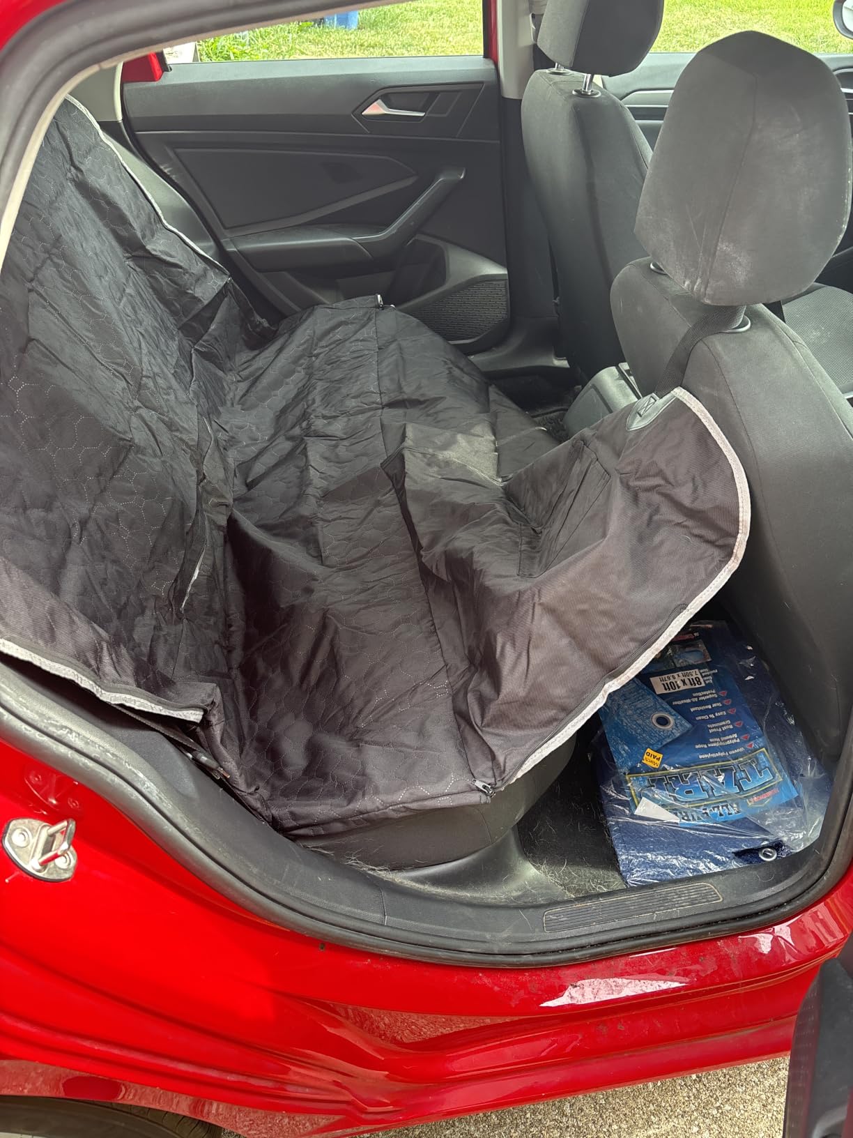 Mancro Dog Car Seat Cover for Back Seat, Waterproof Dog Hammock for Car | 600D Heavy Duty, Scratch-Resistant Back Seat Pet Cover for Dogs with PVC Nonslip Underside, Fits for Sedan, Trucks and SUVs customer photo 1