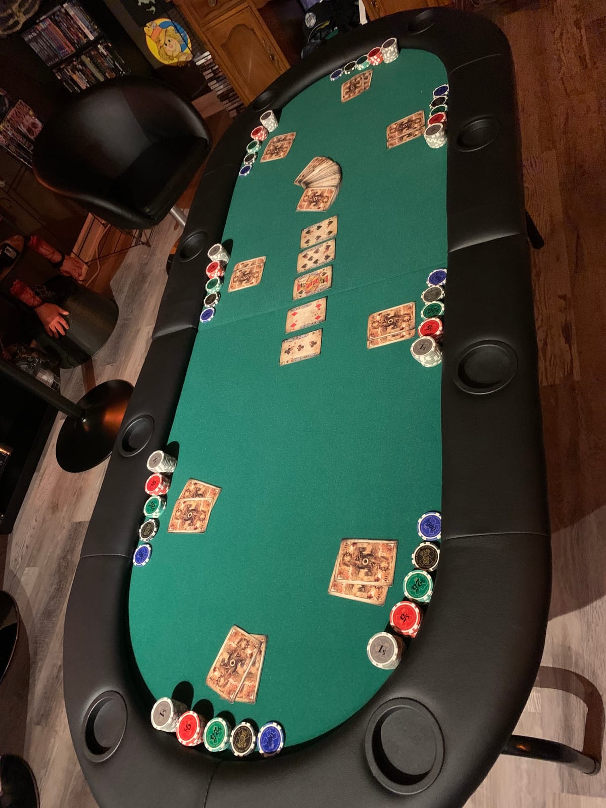 Casart Poker Table 8 Players Folding Card Game Tables with Metal Frame and 8 Cup Holders, Foldable Casino Table for Club, Family, Pub, Texas Leisure Blackjack Table customer photo 2