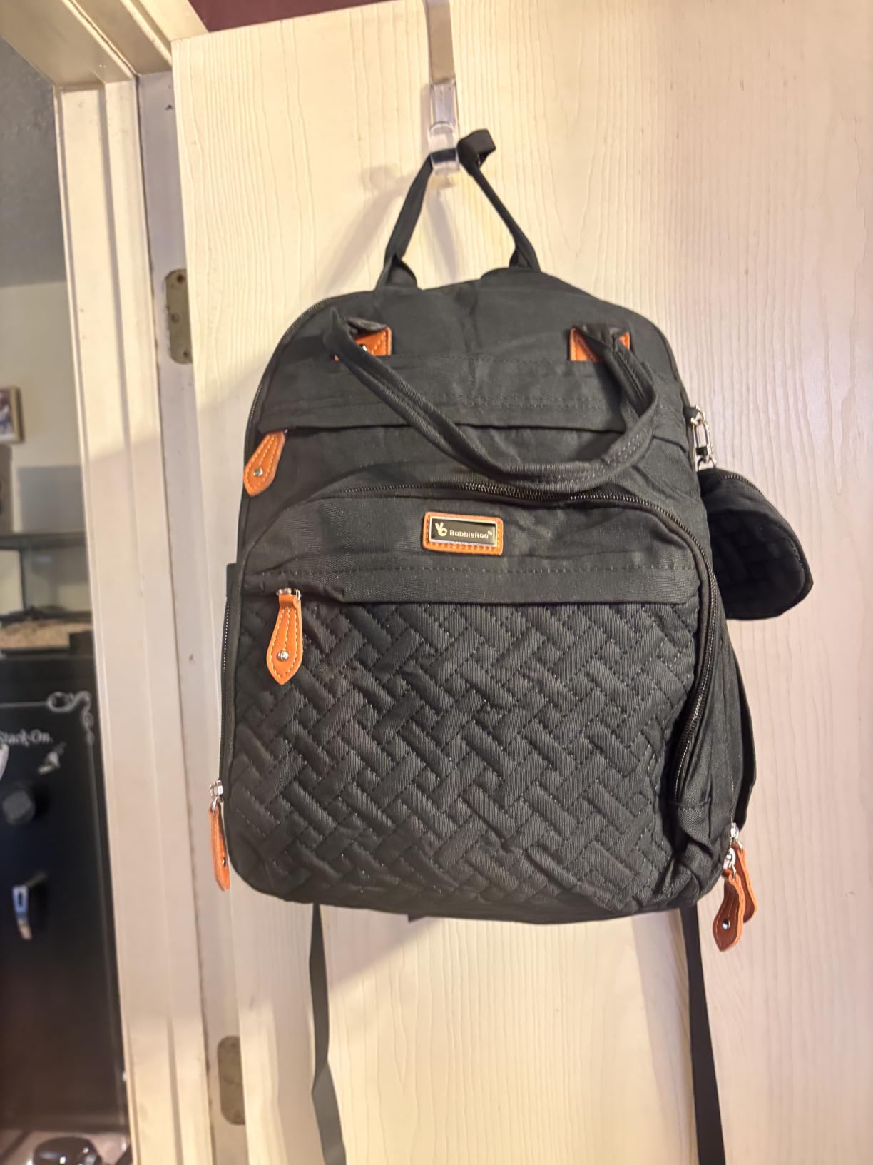 BabbleRoo Diaper Bag Backpack - Baby Essentials Travel Tote - Multi Function Water Resistant Diaper Bag, Travel Essentials Baby Bag with Changing Pad, Stroller Straps & Pacifier Case - Unisex, Black customer photo 1