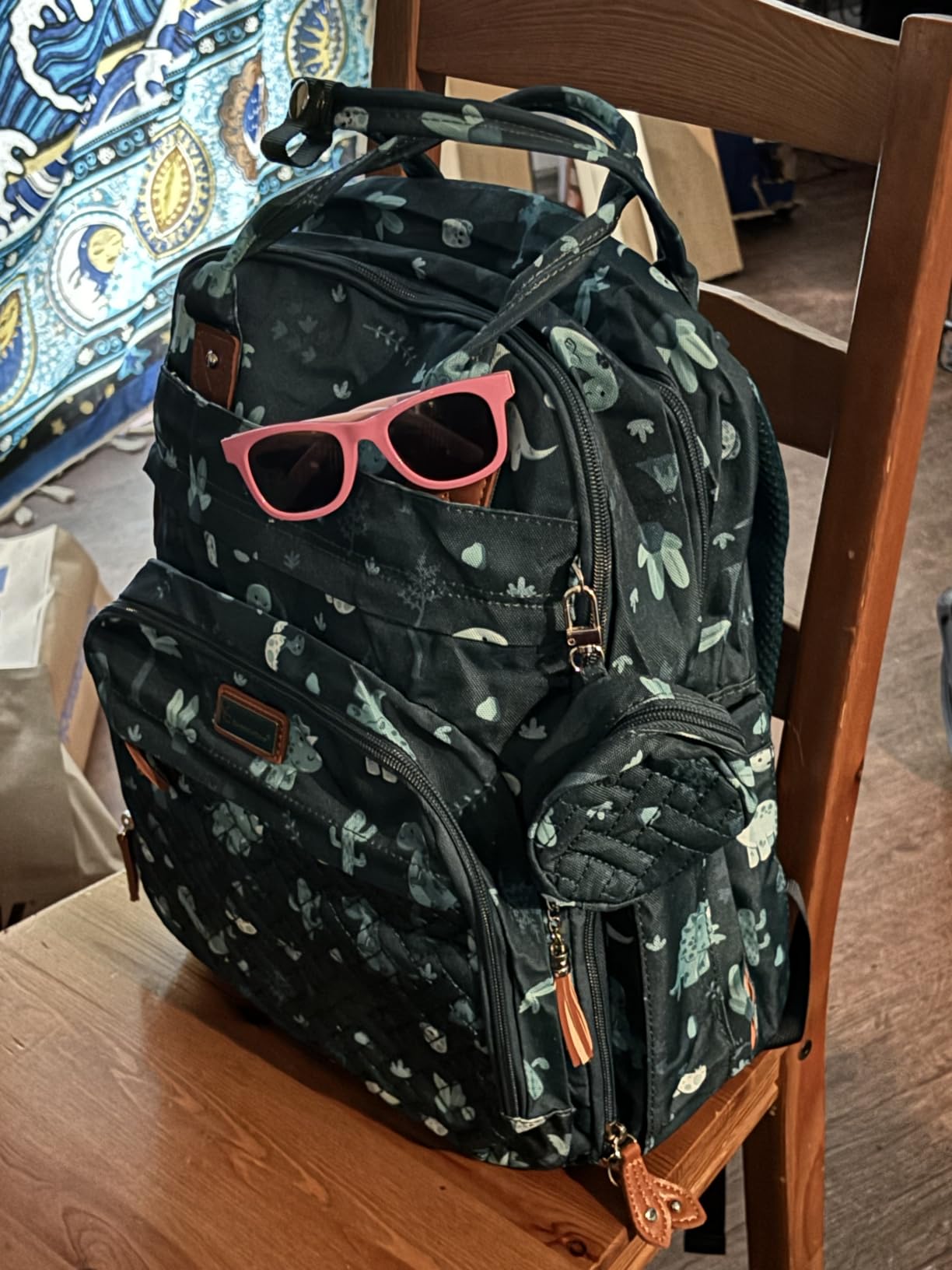 BabbleRoo Diaper Bag Backpack - Baby Essentials Travel Tote - Multi Function Water Resistant Diaper Bag, Travel Essentials Baby Bag with Changing Pad, Stroller Straps & Pacifier Case - Unisex, Black customer photo 2