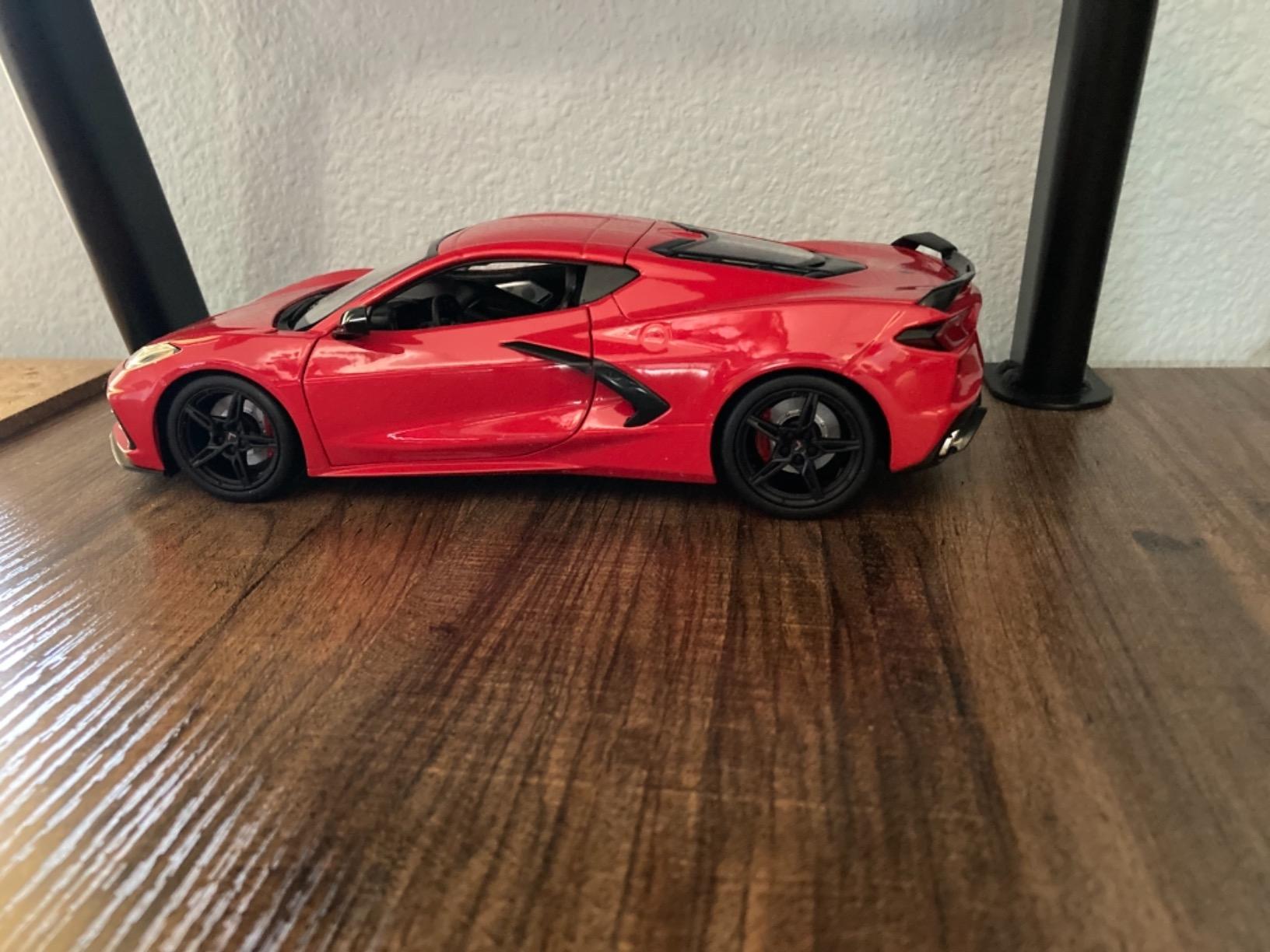2020 Chevrolet Corvette Stingray C8 Dark Gray Metallic with Racing Stripes 1/18 Diecast Model Car by Maisto customer photo 1