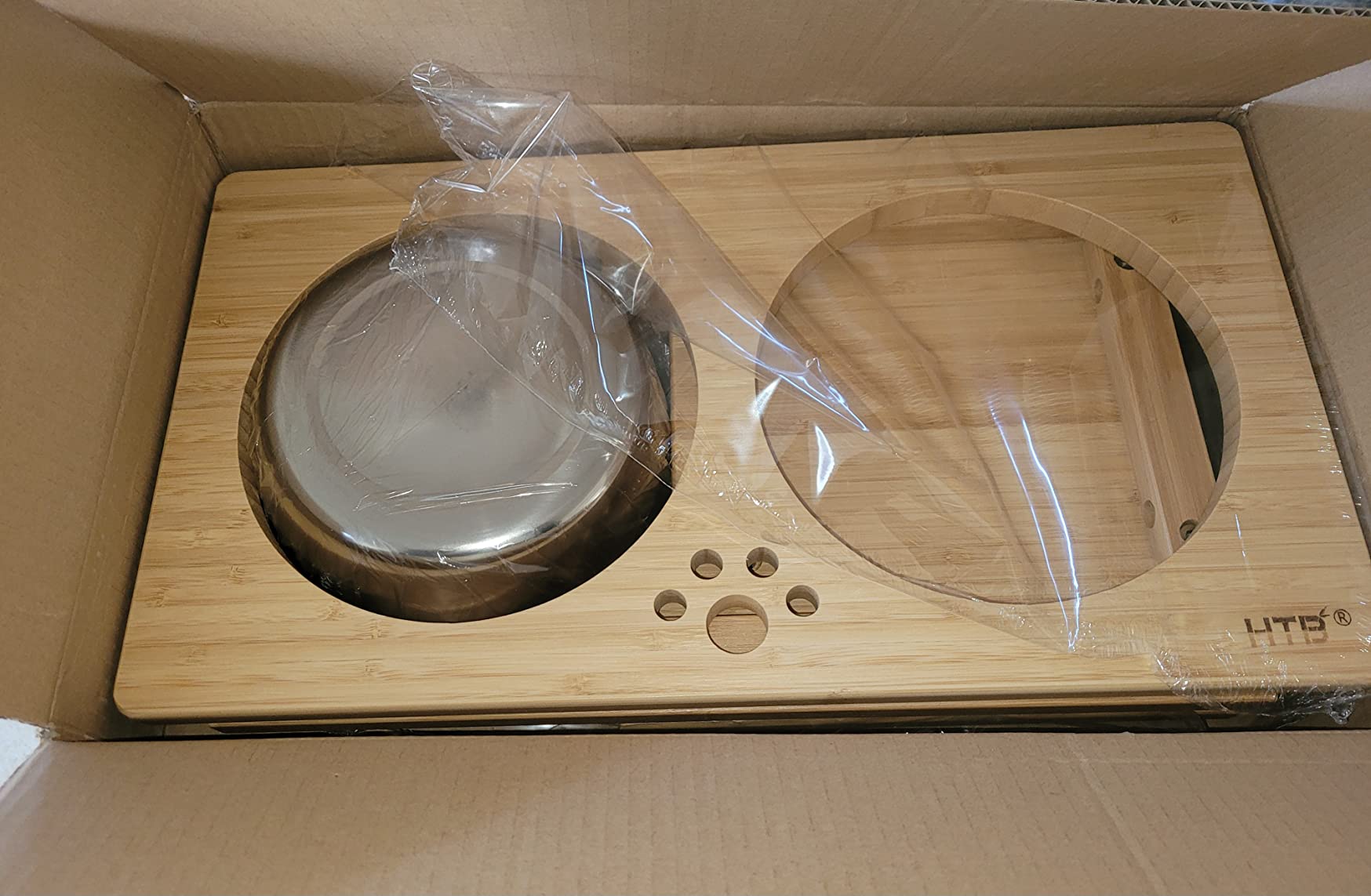 HTB Elevated Dog Bowls,Raised Dog Bowl Stand with 2 Stainless Steel Bowls,Elevated Raised Dog Bowls for Large Medium Small Sized Dogs customer photo 1